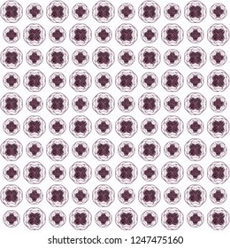 Seamless abstract maroon texture on white background. Arranged in a staggered manner two medium floral fractal patterns. Vector.
