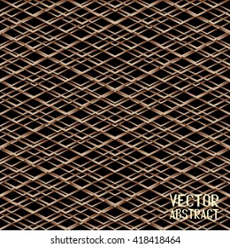 Seamless Abstract Mesh Background. Bronze Rhombic Elements for Your Design. Vector illustration