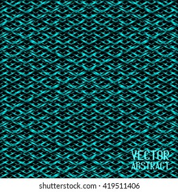 Seamless Abstract Mesh Background. Turquoise Rhombic Elements for Your Design. Vector illustration