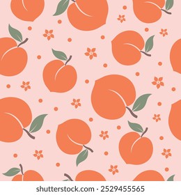 Seamless abstract minimalist peach pattern in vector illustration