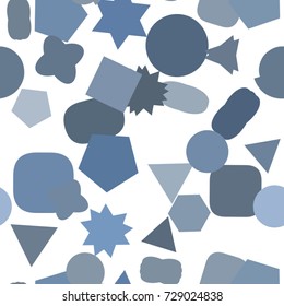 Seamless abstract mixed geometric pattern, colorful & artistic for graphic design, catalog, textile or texture printing & background. Vector illustration graphic.