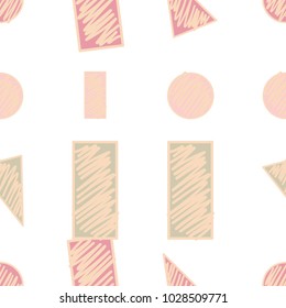 Seamless abstract mixed or mutiple shapes illustrations background. Cartoon style vector.