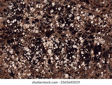 Seamless abstract mocha mouesse tones marble vector pattern with Turkish ebru technique