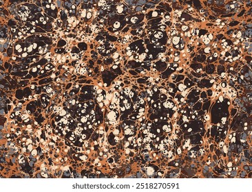 Seamless abstract Mocha Mousse marble vector pattern with Turkish ebru technique