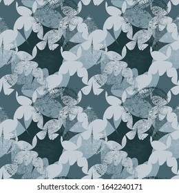 Seamless abstract modern background with grunge spots, chaotic shapes.