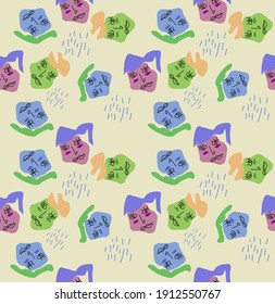 patrón de la moda dibujado a mano en forma abstracta