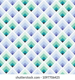 seamless abstract modern geometric blue and green scale vector pattern background