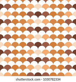 seamless abstract modern geometric brown wood tone circle scale vector pattern background