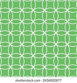 Seamless abstract modern geometric circle line pattern green color