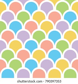 seamless abstract modern geometric colorful scale vector pattern background