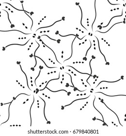 Seamless, abstract modern pattern, black and white