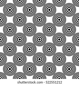 Seamless abstract monochrome concentric circle pattern background