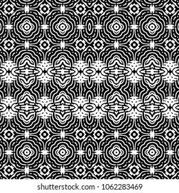 Seamless abstract monochrome engraving pattern. Texture for certificate or diploma, currency and money design. Single-leaf woodcut, xylography, printmaking. Vector Illustration