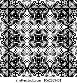Seamless abstract monochrome engraving pattern. Texture for certificate or diploma, currency and money design. Single-leaf woodcut, xylography, printmaking. Vector Illustration