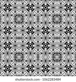 Seamless abstract monochrome engraving pattern. Texture for certificate or diploma, currency and money design. Single-leaf woodcut, xylography, printmaking. Vector Illustration