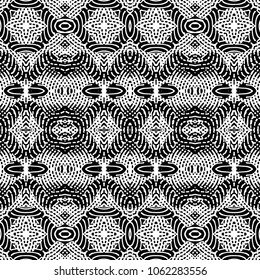 Seamless abstract monochrome engraving pattern. Texture for certificate or diploma, currency and money design. Single-leaf woodcut, xylography, printmaking. Vector Illustration