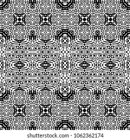 Seamless abstract monochrome engraving pattern. Texture for certificate or diploma, currency and money design. Single-leaf woodcut, xylography, printmaking. Vector Illustration
