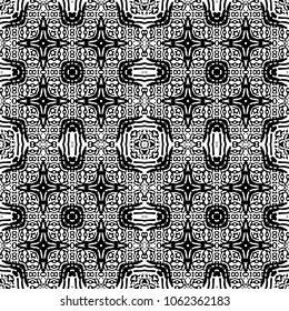 Seamless abstract monochrome engraving pattern. Texture for certificate or diploma, currency and money design. Single-leaf woodcut, xylography, printmaking. Vector Illustration