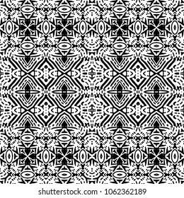 Seamless abstract monochrome engraving pattern. Texture for certificate or diploma, currency and money design. Single-leaf woodcut, xylography, printmaking. Vector Illustration