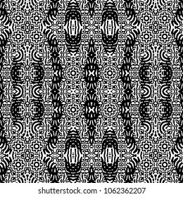 Seamless abstract monochrome engraving pattern. Texture for certificate or diploma, currency and money design. Single-leaf woodcut, xylography, printmaking. Vector Illustration