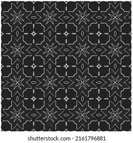 Nahtlose abstrakte monochrome Graviermuster. Abstrakte Textur mit Wiederholmuster für Stoffdruck, Karte, Tischdecken, Möbel, Banner, Deckel, Einladung, Dekoration, Umhüllung.