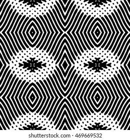 Seamless abstract monochrome engraving pattern.
Texture for certificate or diploma, currency and money design. Vector Illustration