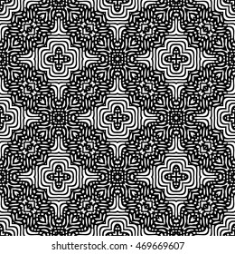 Seamless abstract monochrome engraving pattern.
Texture for certificate or diploma, currency and money design. Vector Illustration