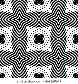 Seamless abstract monochrome engraving pattern.
Texture for certificate or diploma, currency and money design. Vector Illustration