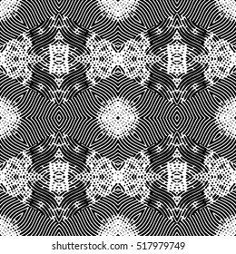 Seamless abstract monochrome engraving pattern. Texture for certificate or diploma, currency and money design. Single-leaf woodcut, xylography, printmaking. Vector Illustration