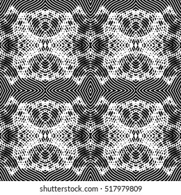 Seamless abstract monochrome engraving pattern. Texture for certificate or diploma, currency and money design. Single-leaf woodcut, xylography, printmaking. Vector Illustration