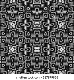 Seamless abstract monochrome engraving pattern. Texture for certificate or diploma, currency and money design. Single-leaf woodcut, xylography, printmaking. Vector Illustration