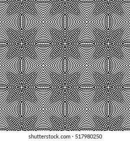 Seamless abstract monochrome engraving pattern. Texture for certificate or diploma, currency and money design. Single-leaf woodcut, xylography, printmaking. Vector Illustration