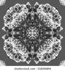 Seamless abstract monochrome engraving pattern. Texture for certificate or diploma, currency and money design. Single-leaf woodcut, xylography, printmaking. Vector Illustration