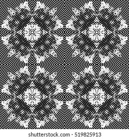 Seamless abstract monochrome engraving pattern. Texture for certificate or diploma, currency and money design. Single-leaf woodcut, xylography, printmaking. Vector Illustration