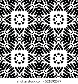Seamless abstract monochrome engraving pattern. Texture for certificate or diploma, currency and money design. Single-leaf woodcut, xylography, printmaking. Vector Illustration
