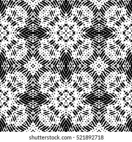 Seamless abstract monochrome engraving pattern. Texture for certificate or diploma, currency and money design. Single-leaf woodcut, xylography, printmaking. Vector Illustration