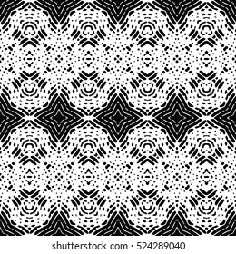 Seamless abstract monochrome engraving pattern. Texture for certificate or diploma, currency and money design. Single-leaf woodcut, xylography, printmaking. Vector Illustration