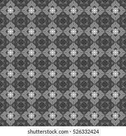 Seamless abstract monochrome engraving pattern. Texture for certificate or diploma, currency and money design. Single-leaf woodcut, xylography, printmaking. Vector Illustration