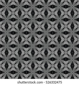 Seamless abstract monochrome engraving pattern. Texture for certificate or diploma, currency and money design. Single-leaf woodcut, xylography, printmaking. Vector Illustration