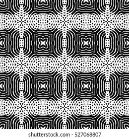 Seamless abstract monochrome engraving pattern. Texture for certificate or diploma, currency and money design. Single-leaf woodcut, xylography, printmaking. Vector Illustration