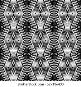 Seamless abstract monochrome engraving pattern. Texture for certificate or diploma, currency and money design. Single-leaf woodcut, xylography, printmaking. Vector Illustration