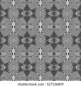 Seamless abstract monochrome engraving pattern. Texture for certificate or diploma, currency and money design. Single-leaf woodcut, xylography, printmaking. Vector Illustration