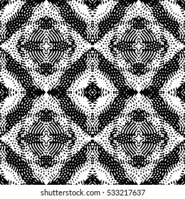 Seamless abstract monochrome engraving pattern. Texture for certificate or diploma, currency and money design. Single-leaf woodcut, xylography, printmaking. Vector Illustration