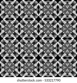 Seamless abstract monochrome engraving pattern. Texture for certificate or diploma, currency and money design. Single-leaf woodcut, xylography, printmaking. Vector Illustration