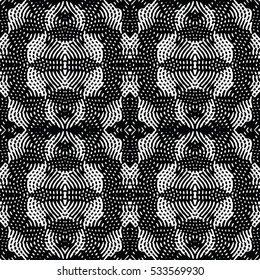 Seamless abstract monochrome engraving pattern. Texture for certificate or diploma, currency and money design. Single-leaf woodcut, xylography, printmaking. Vector Illustration