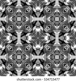 Seamless abstract monochrome engraving pattern. Texture for certificate or diploma, currency and money design. Single-leaf woodcut, xylography, printmaking. Vector Illustration