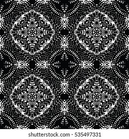 Seamless abstract monochrome engraving pattern. Texture for certificate or diploma, currency and money design. Single-leaf woodcut, xylography, printmaking. Vector Illustration