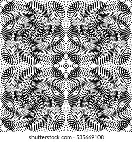 Seamless abstract monochrome engraving pattern. Texture for certificate or diploma, currency and money design. Single-leaf woodcut, xylography, printmaking. Vector Illustration