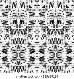 Seamless abstract monochrome engraving pattern. Texture for certificate or diploma, currency and money design. Single-leaf woodcut, xylography, printmaking. Vector Illustration