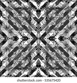 Seamless abstract monochrome engraving pattern. Texture for certificate or diploma, currency and money design. Single-leaf woodcut, xylography, printmaking. Vector Illustration